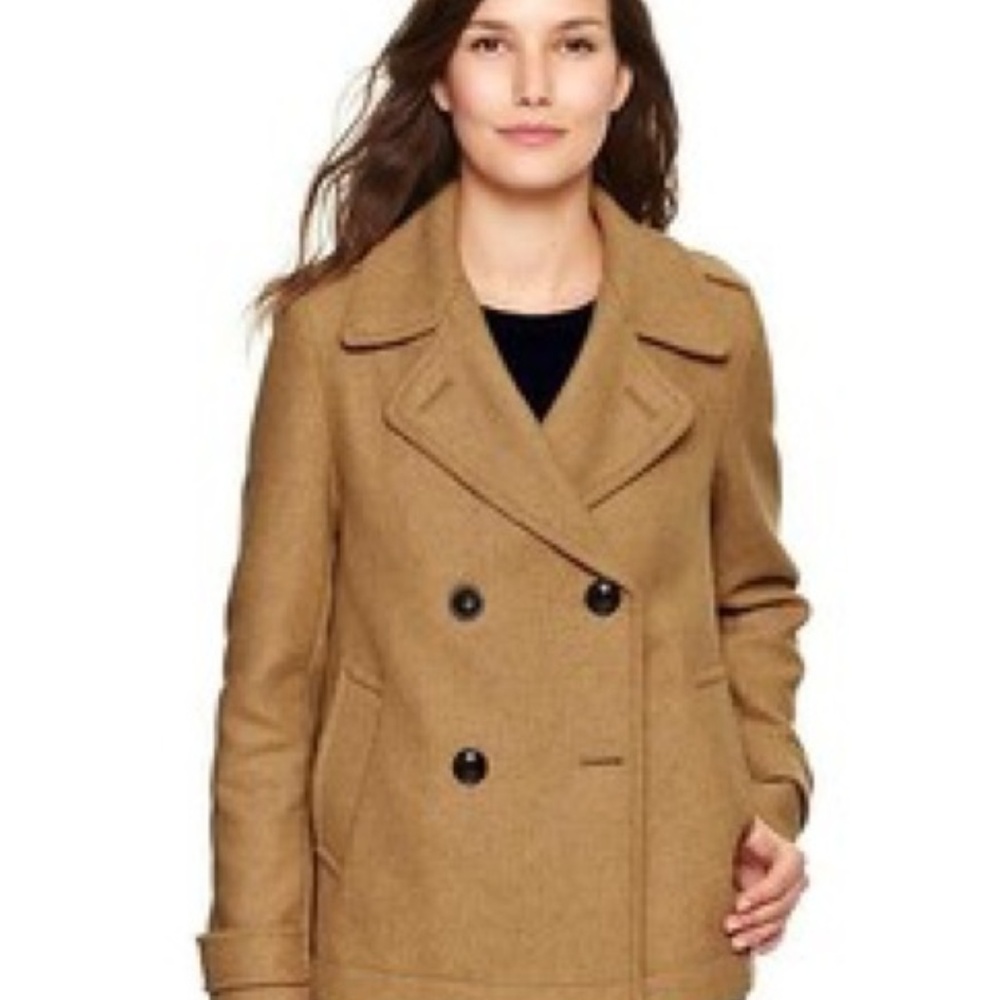 GAP Women's Wool Peacoat (Camel/Tan, Size M)